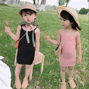2023夏女童吊帶裙修身 連衣裙寶寶包臀內(nèi)搭打底背心裙子透氣 中長(zhǎng)款