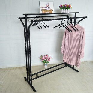 服装店展示架落地式中岛架双杠挂衣架童装女装铁艺服装衣架货架