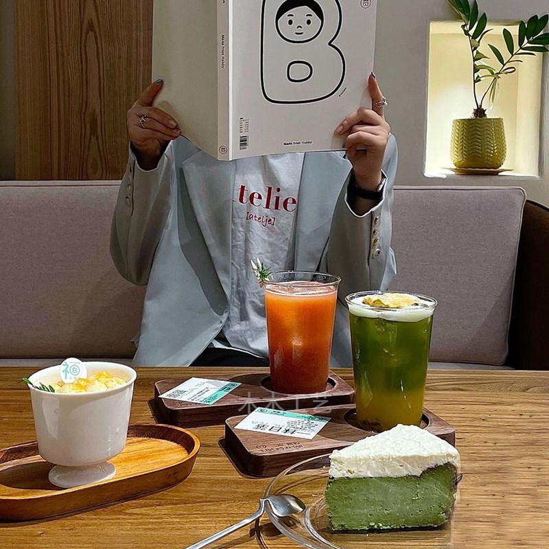 单杯咖啡杯托盘饮品拿铁试饮小杯垫实木红酒杯木托盘定制出餐杯托