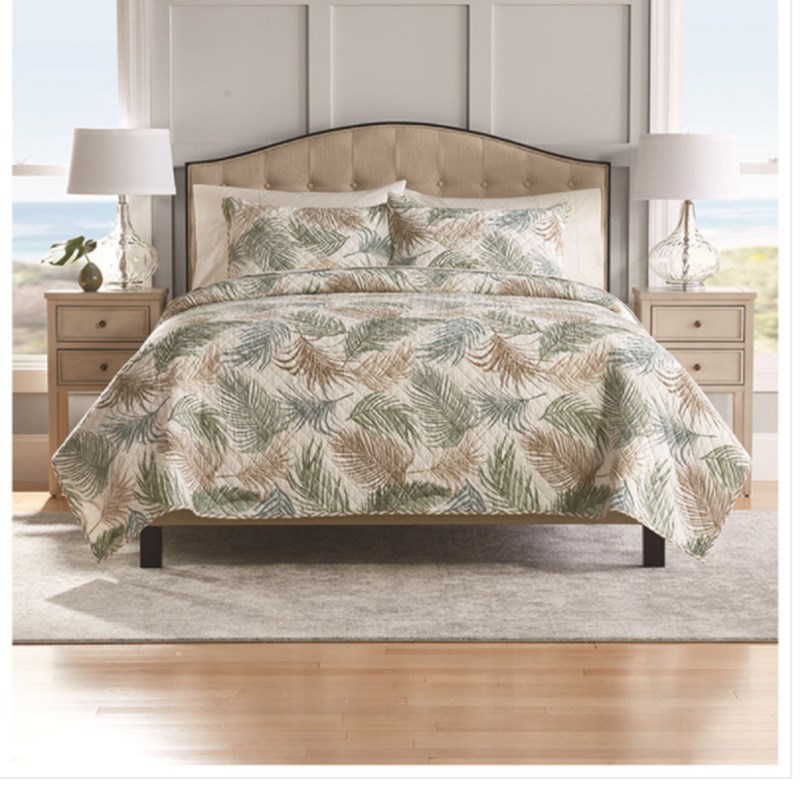 特惠尾货青花瓷全棉欧式手工绗缝被三件套出口床盖纯棉床罩空调被