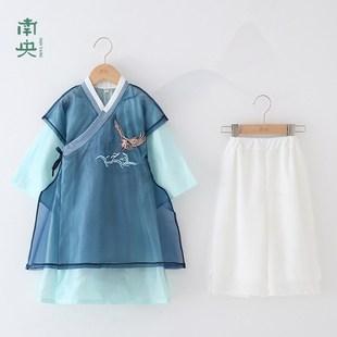 汉服男童宋朝明制长衫中国风古装儿童唐装飞鱼服武侠男孩春秋薄款