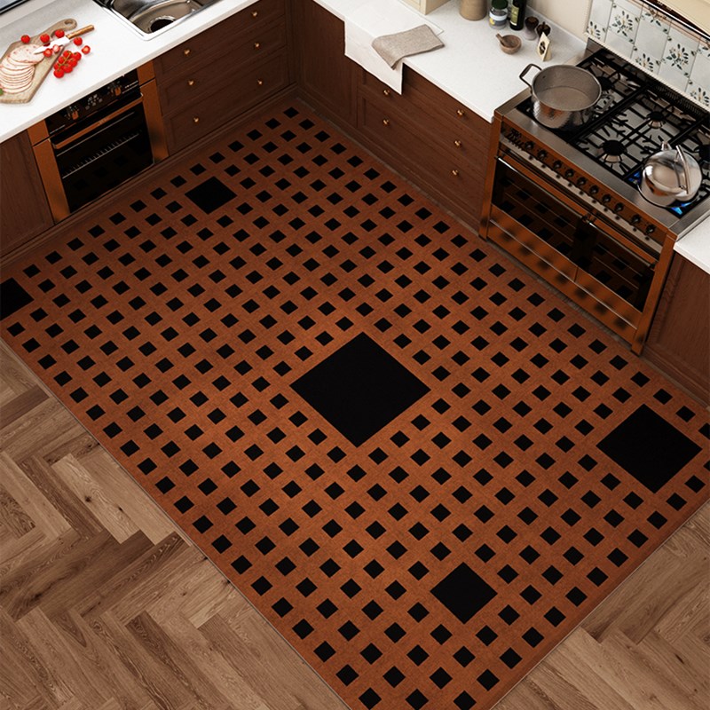 2024新款厨房地垫黄色防滑防油可擦免洗专用pvc防水垫子整铺地毯