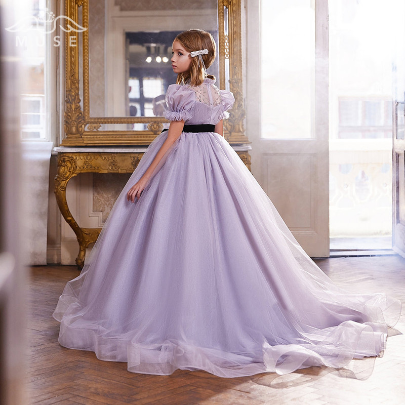 花童婚礼小女孩礼服生日公主裙儿童婚纱主持人礼服女童钢琴演出服