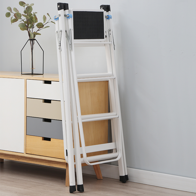 置地梯子晾衣架免安装可折叠两用晾晒架家用梯子三四五步移动室内