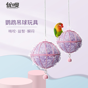 鹦鹉吊球玩具牡丹虎皮玄凤啃咬益智解闷玩具铁球啃咬可悬挂鸟笼配