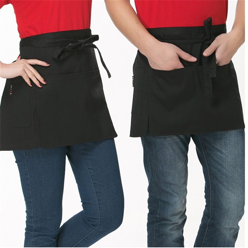 小围裙女短款半截定制logo服务员酒店餐饮火锅咖啡厅餐厅半身围腰