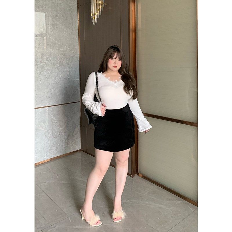 dese嘚瑟软糖黑色半身裙冬季新款胖mm气质修身显瘦灯芯绒包臀裙子,女装/女士精品,大码半身裙,淘宝优惠券,粉丝福利购,淘宝优惠卷