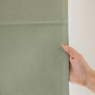 奶油色窗帘法式 罗马帘茶绿手绘植物轻法式 复古遮光卧室书房卷帘