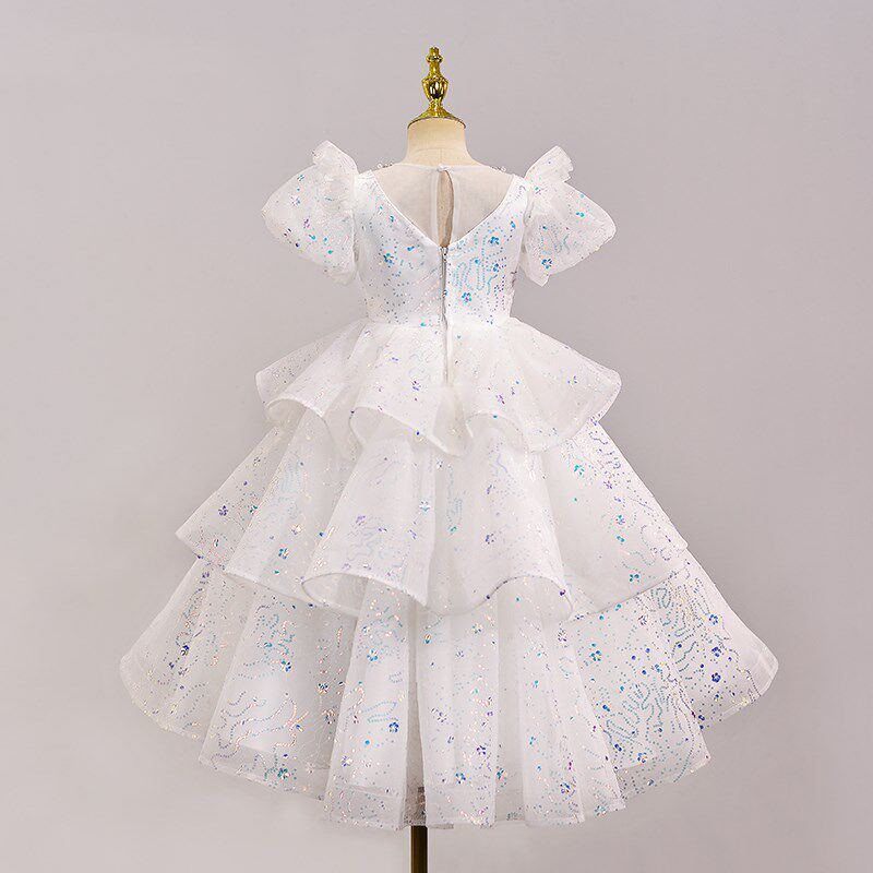 女童礼服公主裙儿童花童婚纱小女孩主持人演出服长裙高端钢琴演奏