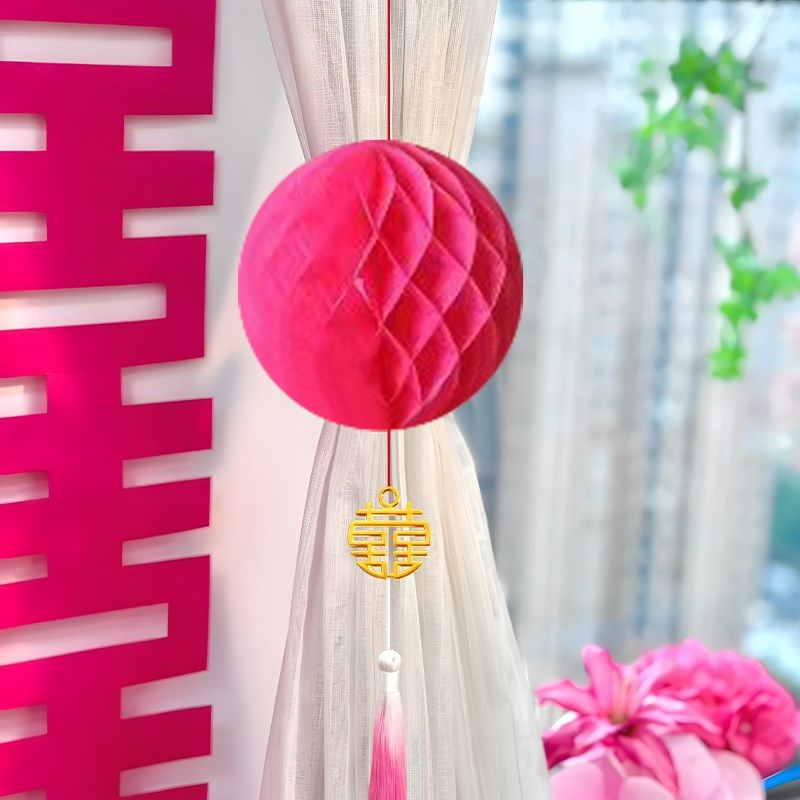 蜂窝球流苏挂饰灯笼结婚房装饰客厅新款精致浪漫卧室飘窗布置神器,节庆用品/礼品,婚房装扮用品,淘宝优惠券,粉丝福利购,淘宝优惠卷