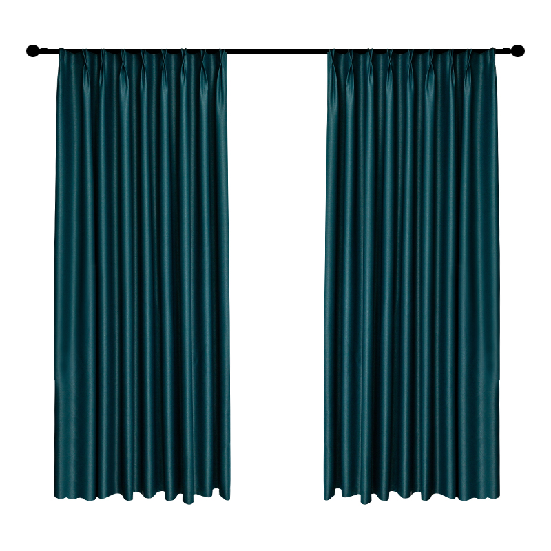 2021年新款全遮光环保窗帘 卧室酒店挡风加厚隔音防晒窗帘挂钩式