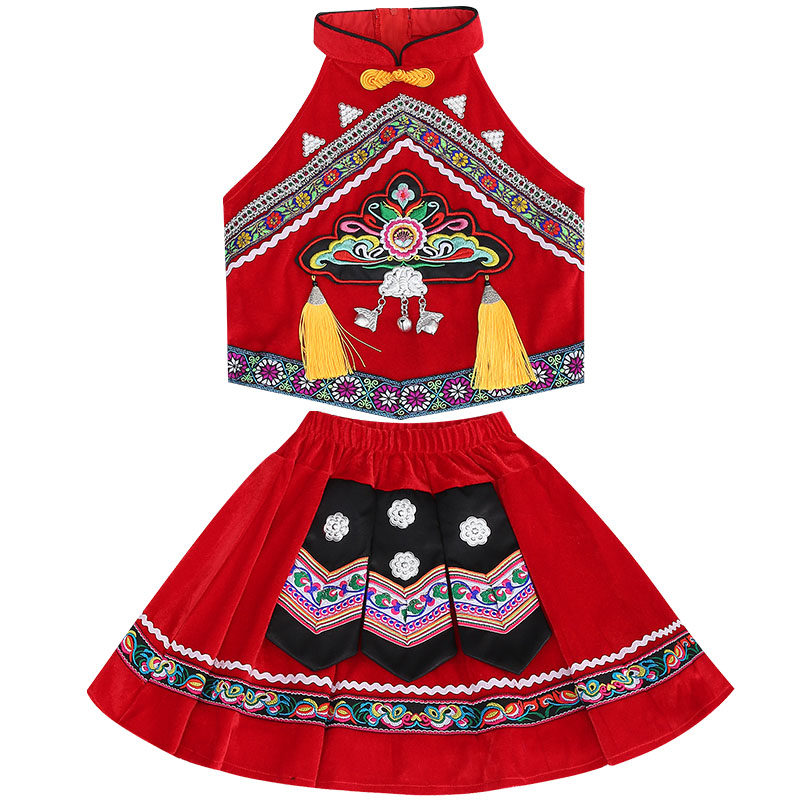 六一儿童演出服苗族女幼儿园丽江三部曲表演服男少数民族舞蹈服装