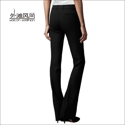 外滩风尚商务女装春秋款中腰修身直筒裤西装裤女直筒西裤子06312