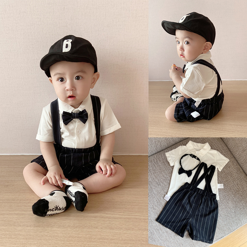 男童西装夏季宝宝周岁礼服洋气夏装抓周衣服婴幼儿童生日礼服套装