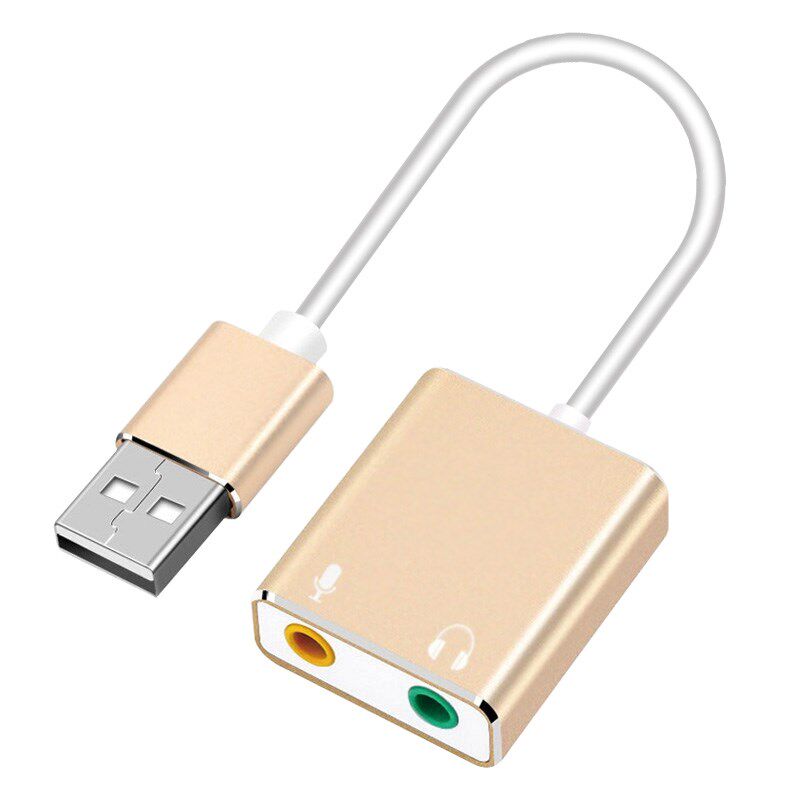 景赛USB声卡免驱3.5音频转换器台式机笔记本电脑7.1声道支持语音