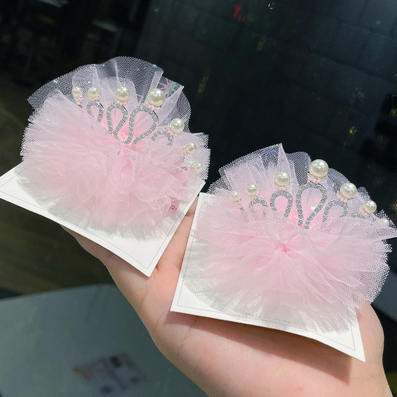 韩国儿童公主皇冠发夹王冠女宝宝头饰小女孩头纱发卡女童夹子带钻