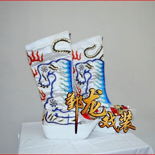 龙靴戏曲古装 变脸虎头靴武生武将将军虎头靴陆文龙高品纸底靴