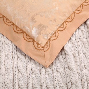 夏凉全棉双人枕套贡缎提花纯棉1.2/1.5/1.8米情侣婚庆枕头套包邮