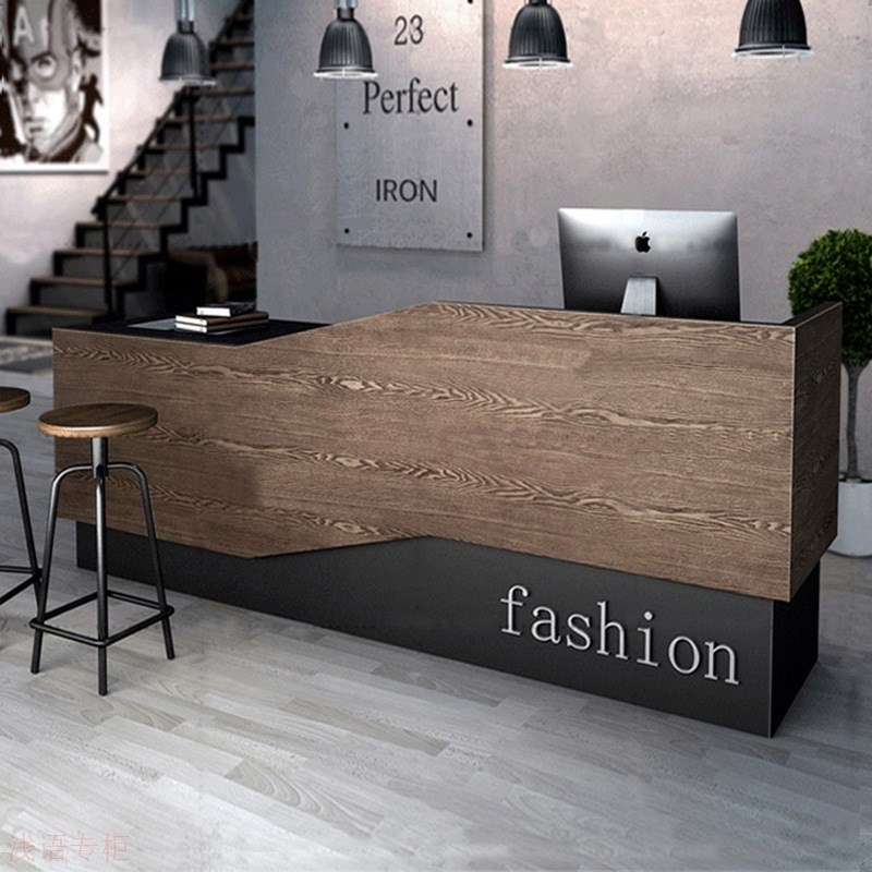 工业风复古收银台吧台服装店铺柜台餐厅咖啡S公司前台接待台