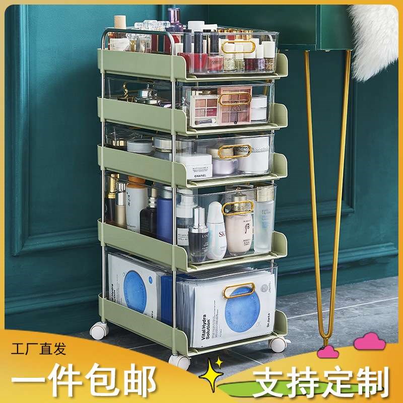 下橱柜抽屉式置物架可抽s拉品收纳盒落地小推车收纳架多用途塑料