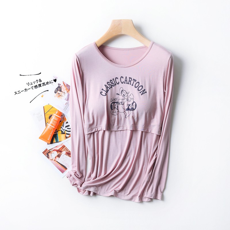 哺乳衣上衣春秋薄款外出辣妈款长袖孕妇产后喂奶衣打底衫秋衣外穿