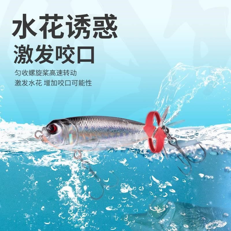 国王路亚拖拉机螺旋桨铅笔浮水面系远投钓翘嘴P鲈鳜鱼桂鱼路亚假