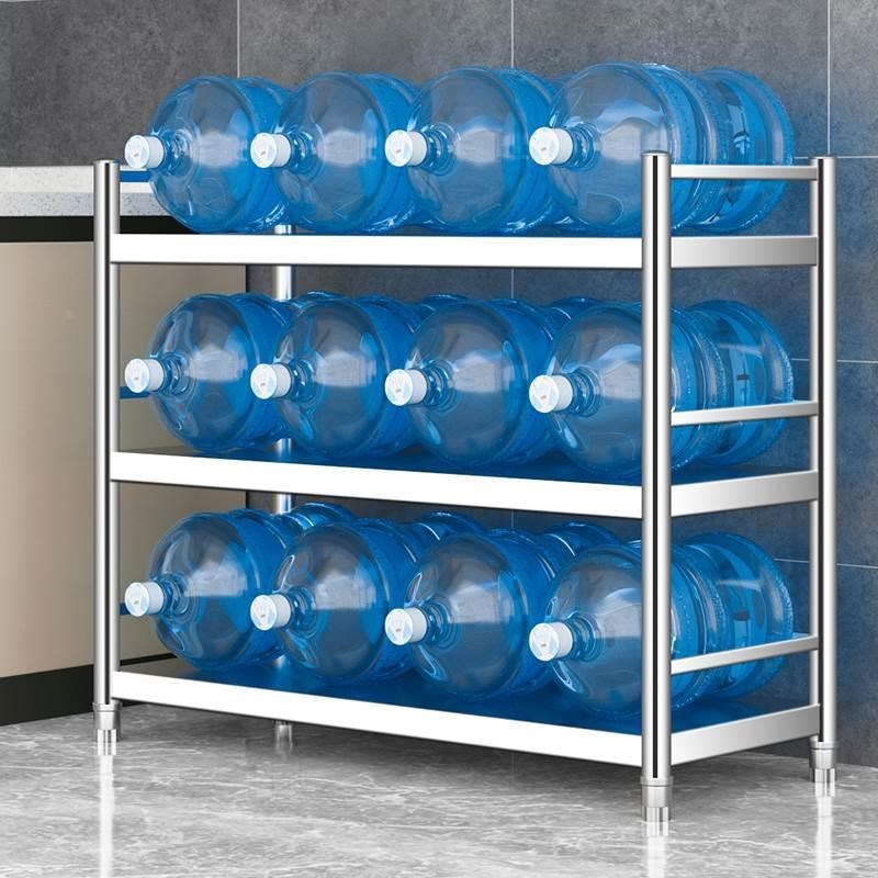 厨房不锈钢置物架微波qq炉架烤箱架锅架收纳落地多层货架围栏款货