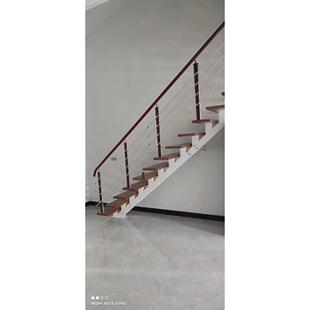 武汉楼梯扶手厂家定制实木踏步护栏高分子扶手玻璃扶手不锈钢扶手