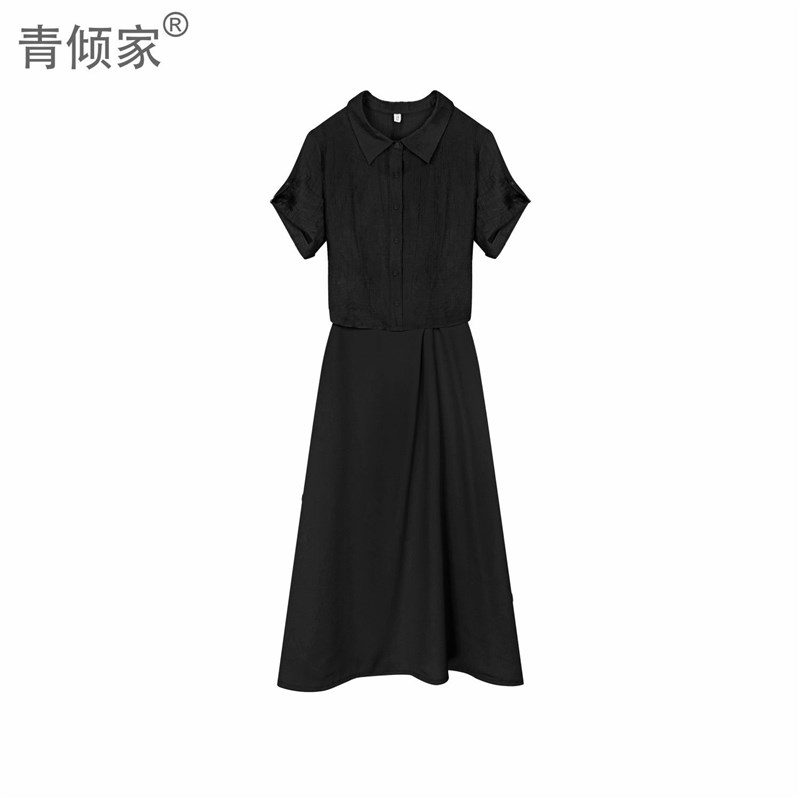 青倾家【海盐清茶】夏季法式甜美吊带连衣裙流行衬衫漂亮套装裙