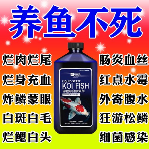 锦鲤亚甲基蓝烂尾烂身烂鳍白点水霉病观赏金鱼缸消毒杀菌专治药液