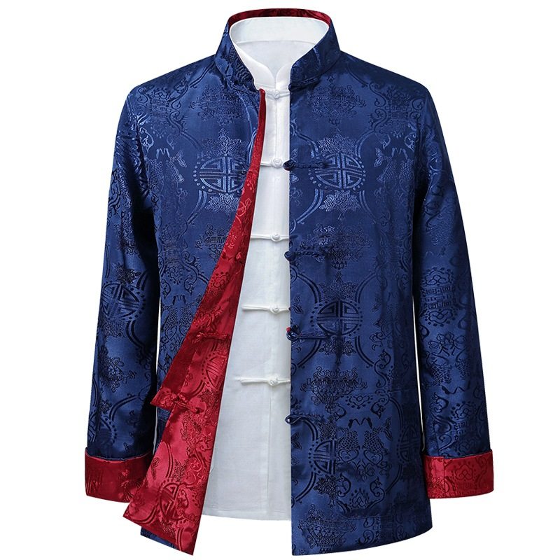 唐装男中老年春秋季长袖中式双面穿外套中国风爸爸礼服爷爷装汉服,男装,唐装,淘宝优惠券,粉丝福利购,淘宝优惠卷