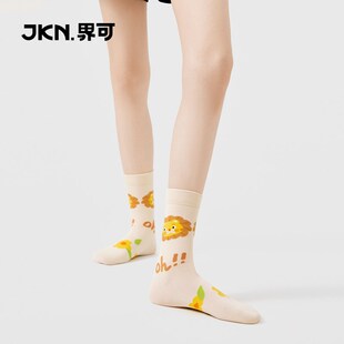 JKN袜子女中筒袜秋冬卡通学生可爱2025网红潮款无骨女士长袜棉潮