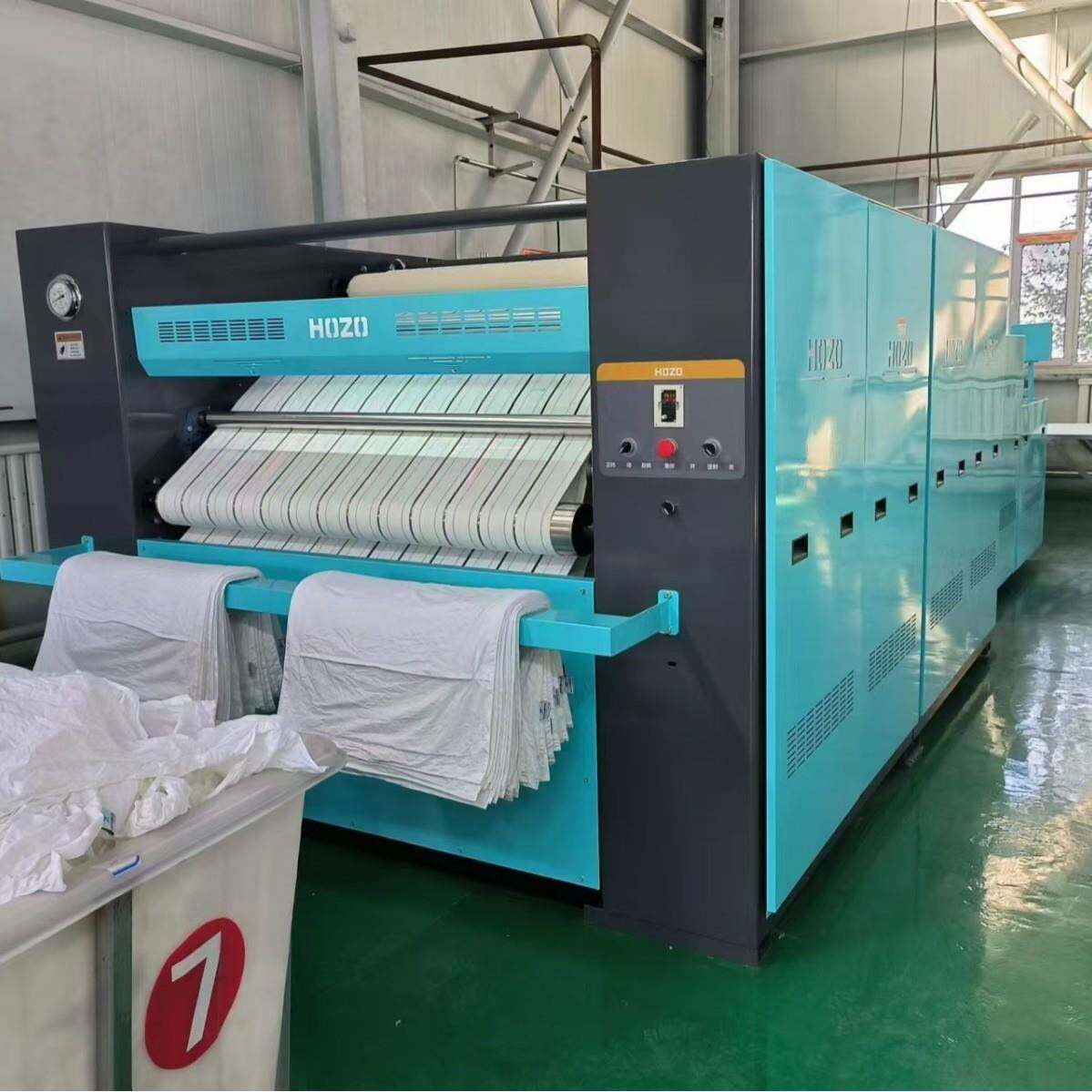 HOZO高速枕套烫平机解放高速烫提高洗涤厂生产效率统一送货时间