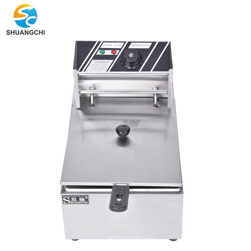 工厂加工商用单缸电炸炉不锈钢6L薯条炸鸡炸串电炸锅油炸设备