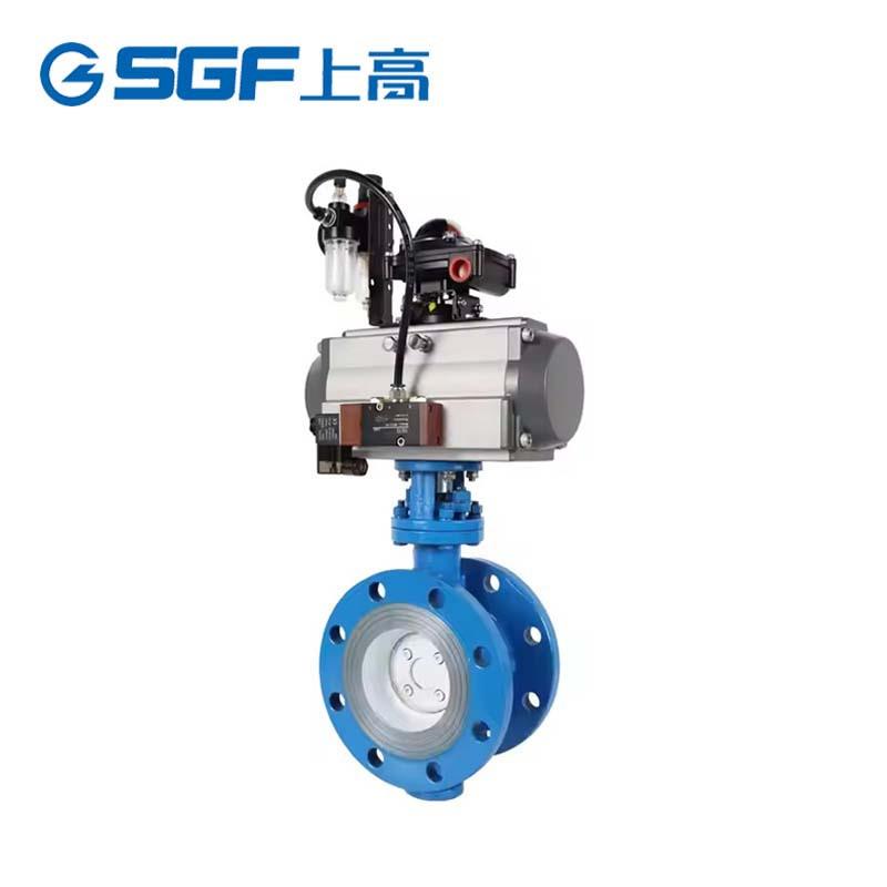 气动蝶阀D643H-16C硬密封法兰蝶阀蒸汽快速切断调节阀含三联件