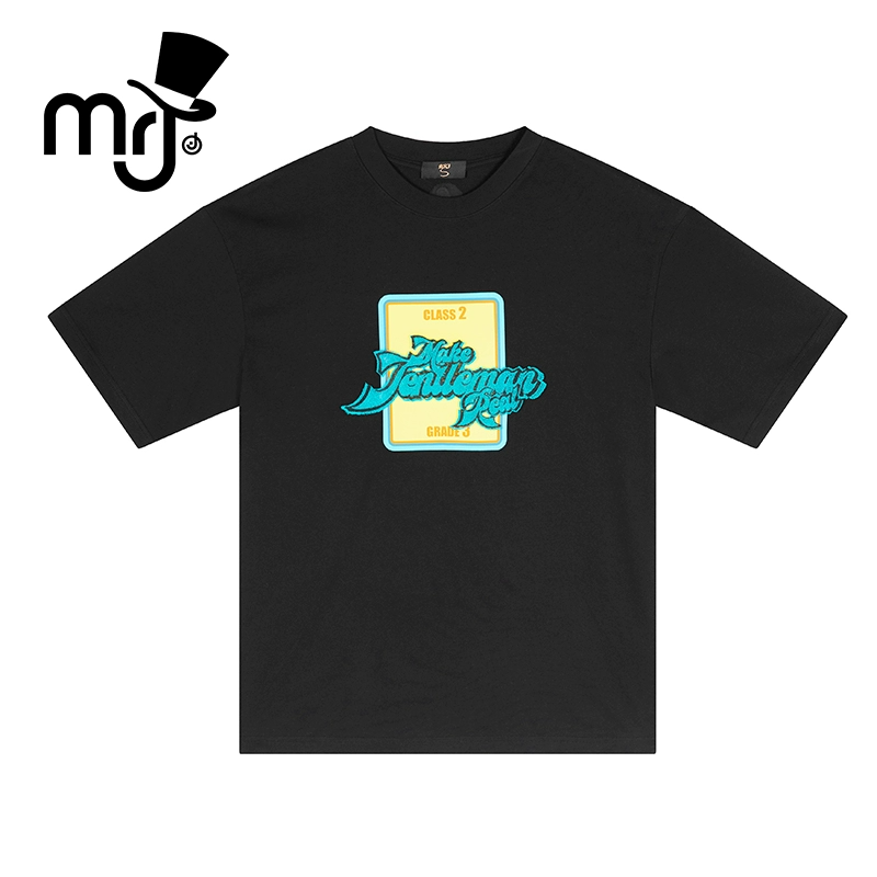 MRJ周杰伦原创品牌三年二班创意印花圆领短袖T恤男女同款潮流上衣