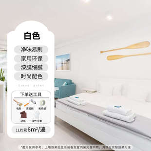 刷墙面墙涂料油漆刷墙壁白色乳胶漆无味白漆刷黑色自粉墙室内漆