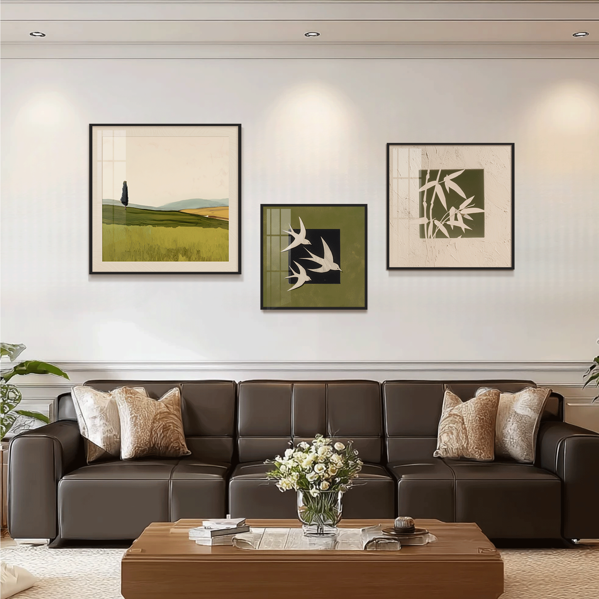 亿笔一画中古风沙发背景墙装饰画客厅挂画简约现代三联画ins风,家居饰品,现代装饰画,淘宝优惠券,粉丝福利购,淘宝优惠卷