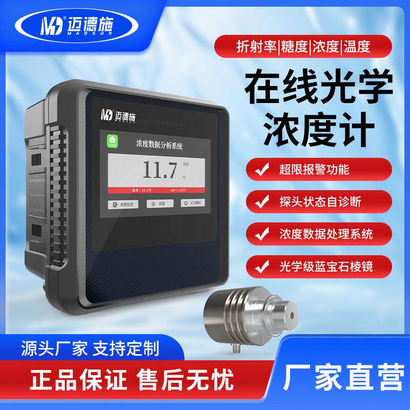 在线光学折光仪液体浓度分析仪折射率糖度测量仪传感器实时测量