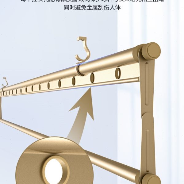 金贵夫人单杆手摇晾衣架家用阳台升降晾衣杆手动顶装晒衣架神器凉