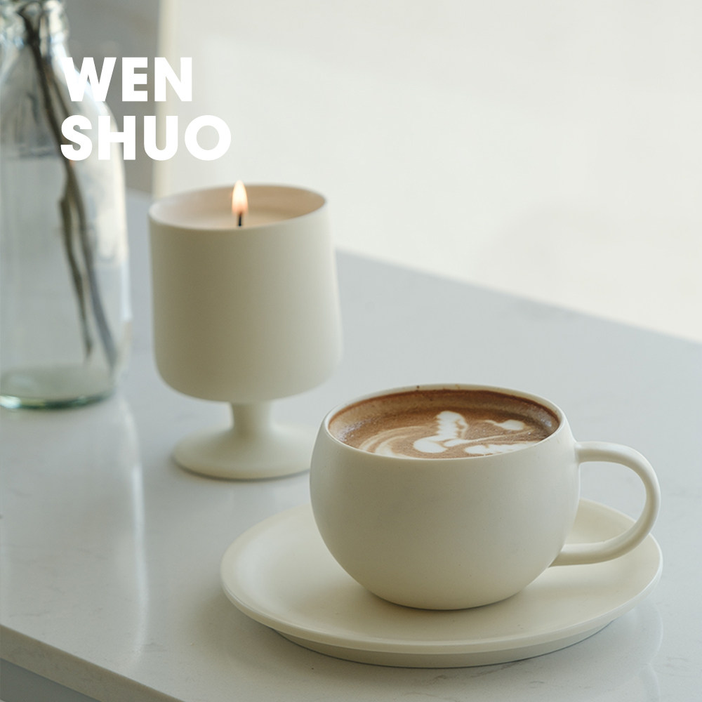 奶油咖啡杯杯碟装下午茶办公室牛奶杯