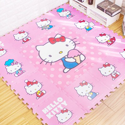 家用拼接泡沫拼接儿童爬爬垫卡通itty猫地垫卧室满铺宝宝爬行垫