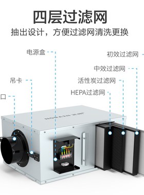 北雨 高效净化单向静音新风机家用 微正压全屋送风机新风系统商用