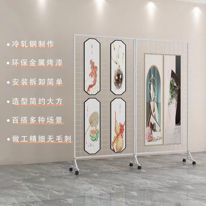 网格展示架幼儿园画室美术作品书画书法画展展览落地折叠铁网架子