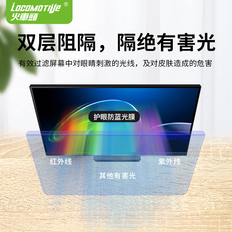 火车头防护眼台式电脑防辐射屏幕膜显示器笔记型电脑显示器隔离板