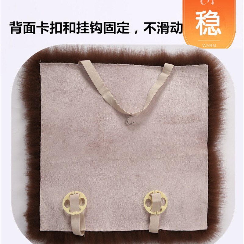 纯羊毛汽车坐垫冬季羊皮车垫子整张皮毛一体保暖车座垫无靠背单片