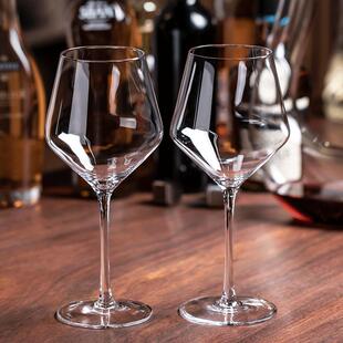 水晶v杯大号欧式 勃艮第红酒杯家用套装 奢华葡萄酒杯玻璃高脚杯