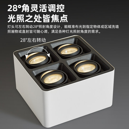 意大利F 明装四头头防眩客厅无灯天板灯单头过道