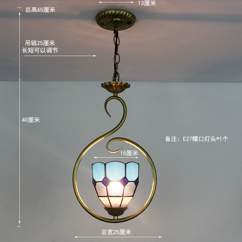 蒂凡尼艺术玻璃地中海灯创意个性桌灯玄关阳台过道装饰欧式复
