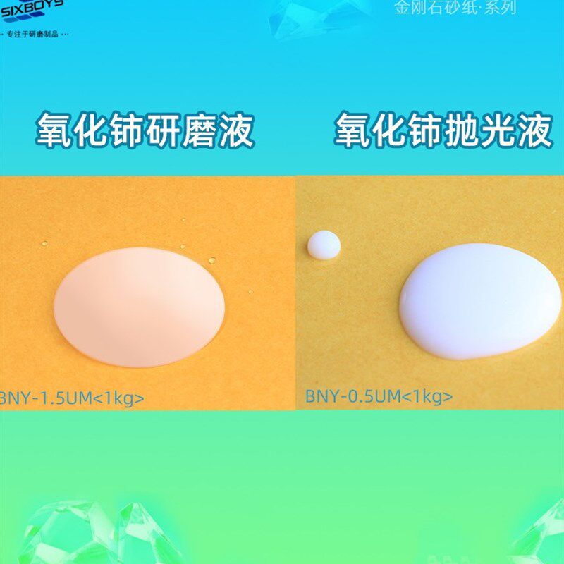氧化铈研磨液悬浮玻璃抛光液碳化硅芯片光学仪器晶体镜片抛光G